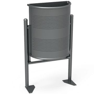 Meva Polkrogi mestni smetnjak za steno, siv, 30 l