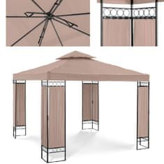 Uniprodo Vrtni paviljon gazebo šotor zložljiv nadstrešek 3 x 3 x 2,6 m bež