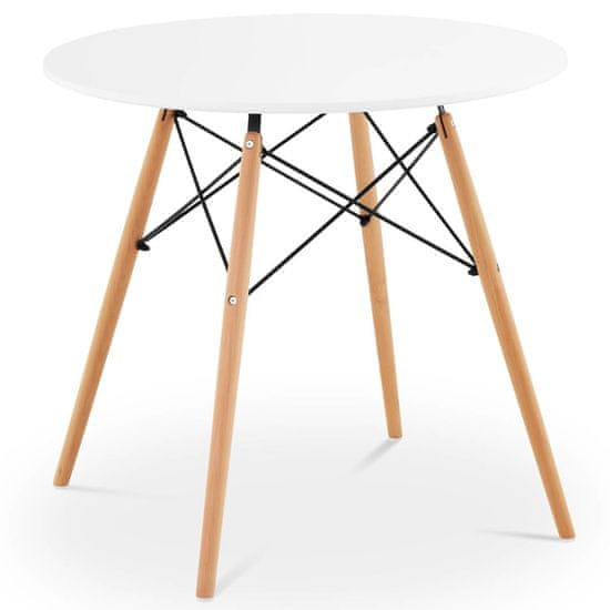shumee Miza, skandinavska miza za dnevno sobo, pisarna, moderna, okrogla, premer. 80 cm višina 74 cm