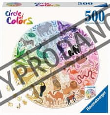 Ravensburger Okrogla sestavljanka Krog barv: živali 500 kosov