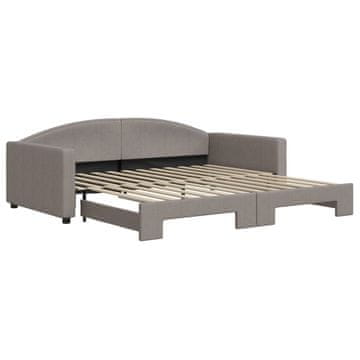 Vidaxl Izvlečna dnevna postelja taupe 100x200 cm blago