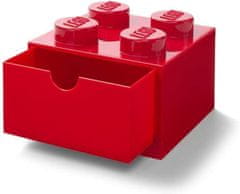 LEGO Škatla za shranjevanje mizice 4 s predalom - rdeča