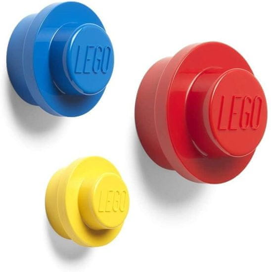 LEGO stenska obešalka - rumena, modra, rdeča 3 kosi