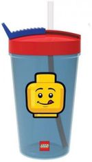 LEGO ICONIC Klasična skodelica s slamico - rdeča/modra