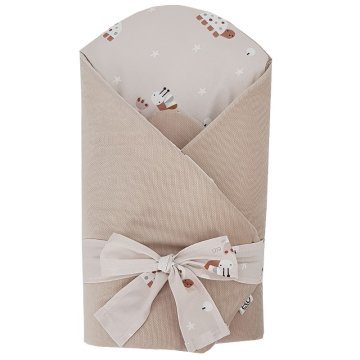 EKO ECO Bombažni zavoj s kokosovim odstranljivim vložkom VELVET Bees Beige 75x75 cm