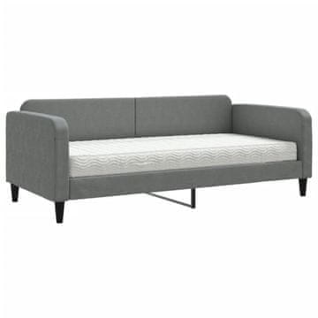 Vidaxl Dnevna postelja z vzmetnico temno siva 90x190 cm blago