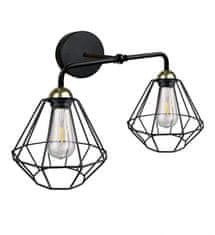 shumee Stenska svetilka 2xE27 FOSKAL BLACK/GOLD