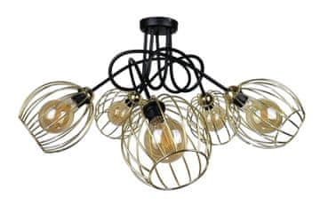 shumee Stropna svetilka 5xE27 MIG BLACK GOLD