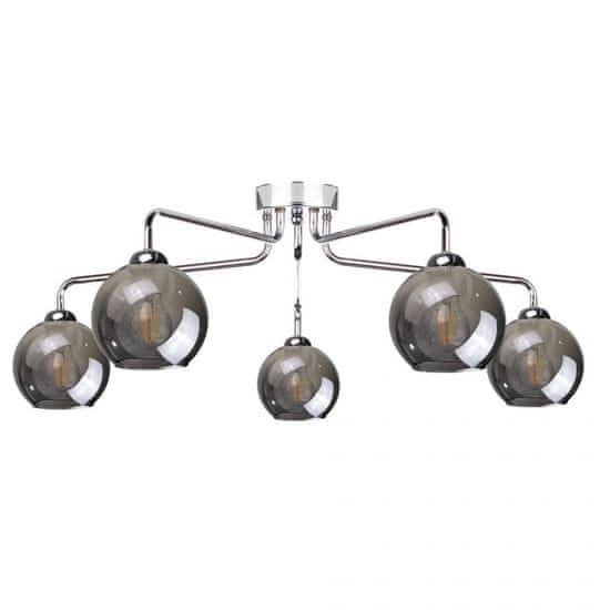 Greatstore Stropna svetilka 5xE27 PLUTON SILVER