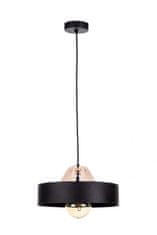 Greatstore Obesna svetilka 1xE27 BOSSI WOOD NATURAL/BLACK