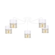 Greatstore Stropna svetilka 5xE27 ROYAL WHITE/GOLD