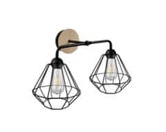 shumee Stenska svetilka 2xE27 FOSKAL BLACK WOOD