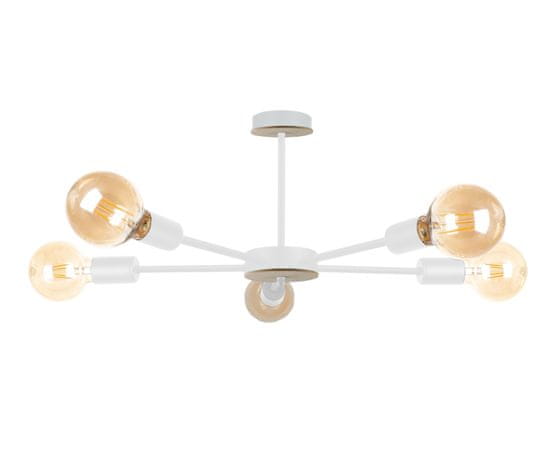 Greatstore Stropna svetilka 5xE27 SUN WOOD WHITE