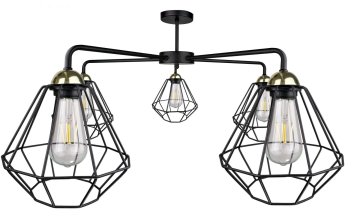 shumee Stropna svetilka 5xE27 FOSKAL BLACK/GOLD