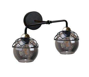 shumee Stenska svetilka 2xE27 MERA BLACK/GOLD
