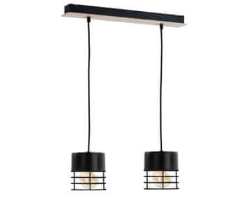 shumee Obesna svetilka 2xE27 CASA BLACK/WOOD