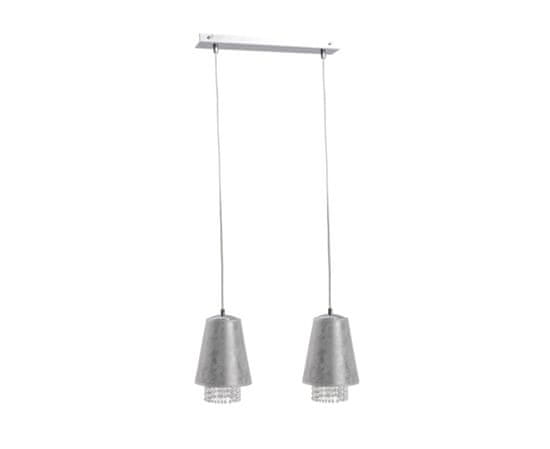 shumee Obesna svetilka 2xE27 MOLLY CRYSTAL SILVER