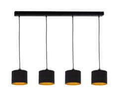 shumee Obesna svetilka 4xE27 FLOW BLACK