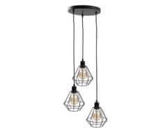 Greatstore 3xE27 FOSKAL BLACK viseča svetilka