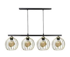 shumee Obesna svetilka 4xE27 BACCA BLACK/GOLD LONG