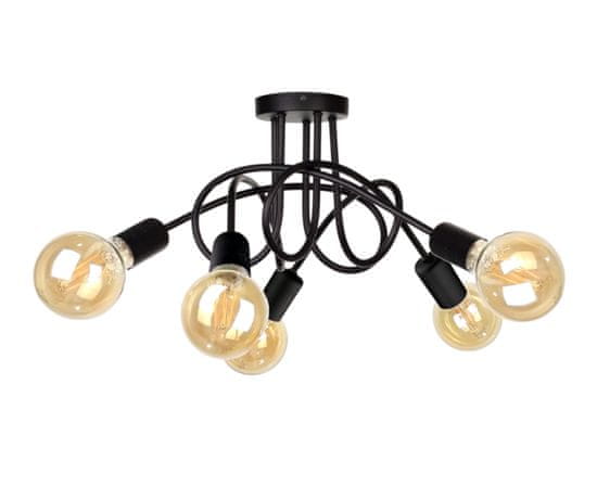 Greatstore Stropna svetilka 5xE27 RUMBA BLACK