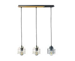 shumee Obesna svetilka 3xE27 AMON LONG GOLD/BLACK III