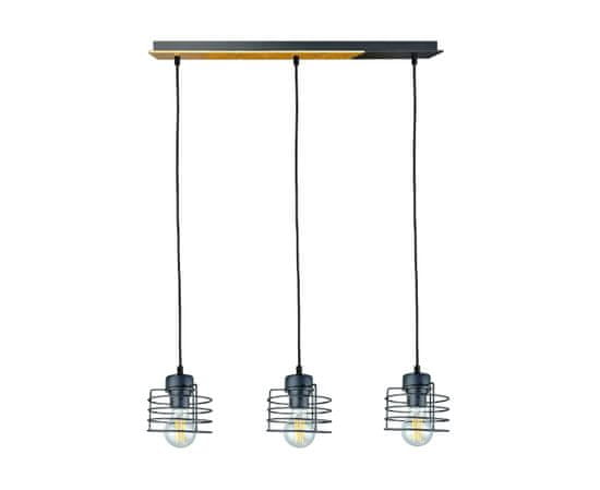 shumee Obesna svetilka 3xE27 AMON LONG GOLD/BLACK I