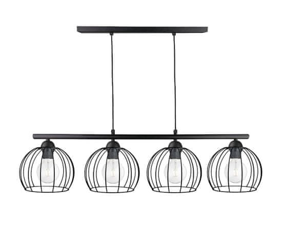 shumee Obesna svetilka 4xE27 BACCA BLACK LONG