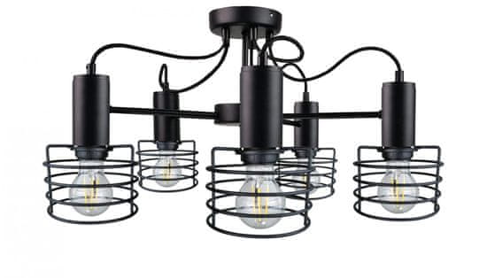 Greatstore Stropna svetilka 5xE27 RUNE BLACK