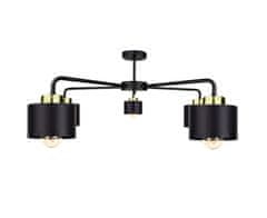 Greatstore Stropna svetilka 5xE27 SIMPLY BLACK/GOLD
