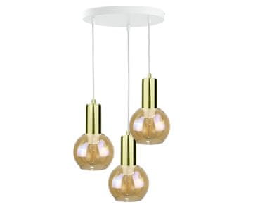shumee Obesna svetilka 3xE27 JANTAR BELA/ZLATA