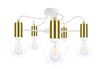 shumee Stropna svetilka 5xE27 MAYA WHITE/GOLD