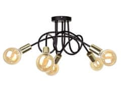 Greatstore Stropna svetilka 5xE27 RUMBA BLACK/GOLD