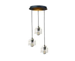 shumee Obesna svetilka 3xE27 AMON LONG BLACK/GOLD IV