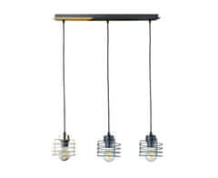 shumee Obesna svetilka 3xE27 AMON LONG BLACK/GOLD II