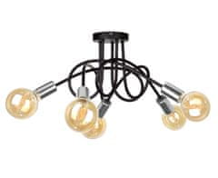 Greatstore Stropna svetilka 5xE27 RUMBA BLACK/SILVER