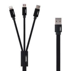 REMAX kabel USB 3v1 kerolla, 1m (črn)