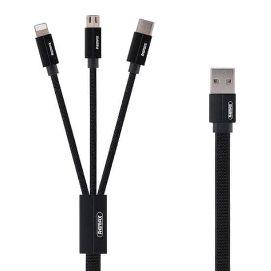 REMAX Kabel USB 3v1 Remax Kerolla, 1 m (črn)