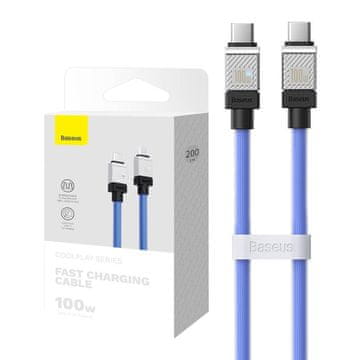 BASEUS kabel usb-c na usb-c coolplay 100w 2m (modri)