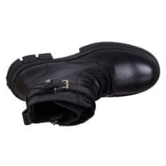 Tommy Hilfiger Čevlji mornarsko modra 37 EU Cool Feminine Bikerboot Black Leather