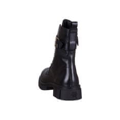 Tommy Hilfiger Čevlji mornarsko modra 36 EU Cool Feminine Bikerboot Black Leather