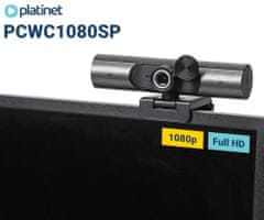 Platinet PCWC180SP spletna kamera, FHD, USB, Plug&Play, mikrofon, zvočniki