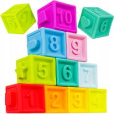 Northix Mehke numerične kocke - guma - 10 kos 