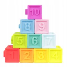 Northix Mehke numerične kocke - guma - 10 kos 