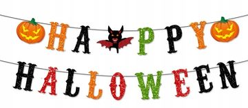 Korbi Barvita Girlanda "Happy Halloween" z Bučno Dekoracijo