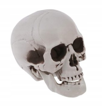 Korbi Siva Plastična Lobanja Halloween Dekor 11cm