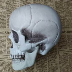 Korbi Siva Plastična Lobanja Halloween Dekor 11cm