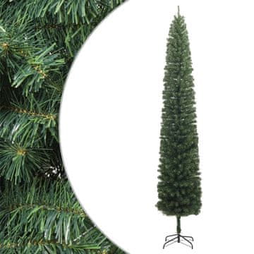 shumee vidaXL Ozka novoletna jelka s stojalom 270 cm PVC
