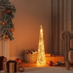 Greatstore Božični svetlobni stožec 30 LED lučk toplo bel 60 cm akril