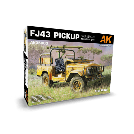 AK-Interactive maketa-miniatura FJ43 Pickup z SPG-9 Breztrzajno puško • maketa-miniatura 1:35 vojaška vozila • Level 3